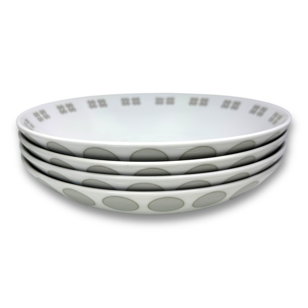 Studio Nova "Columbus Circle‎ Taupe" 8in Soup Bowls Plates Set of 4
